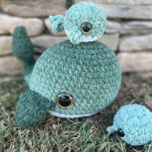Mama and Baby Whale Handmade Crochet Plushie